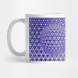 vivid purple triangular design over a 3D sphere Mug